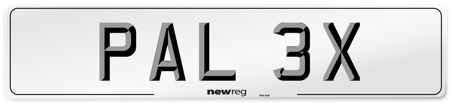 PAL 3X Number Plate from New Reg